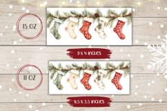 Watercolor Christmas Mug Wrap Design, Winter Socks Mug Product Image 2