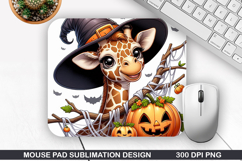 Giraffe Mouse Pad Sublimation, Halloween Mouse Pad PNG Product Image 1
