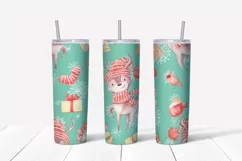 Christmas cute snowman Skinny tumbler wrap design Product Image 5