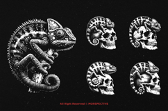 10 Bundle Dark Art Chameleon Lizard Reptile Gecko Camouflage Product Image 3