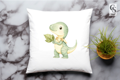 Cute Baby Dinosaur Watercolor Clipart Sublimation PNG Product Image 3