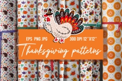 Thanksgiving Day Patterns &amp; Cliparts Bundle Product Image 2