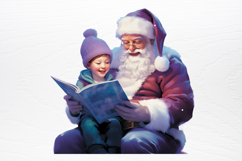 Christmas purple santa claus sublimation PNG Product Image 2