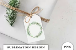 Watercolor Christmas Floral Wreath png Product Image 2