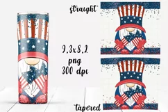 Patriotic Gnome Tumbler design. Sublimation PNG, 20 oz. Product Image 2