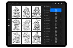 20 Fairy House Part-1 Procreate Stamp Brushes Product Image 5