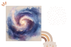 Glitter Space Pillow Design, Galaxy Pillow Template Product Image 2