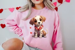 Cute Valentine Dog Clipart, Valentines Day Dog Clipart Product Image 2
