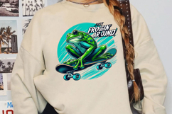 Just Frogging Around! Sublimation, Raccoon Png Product Image 3