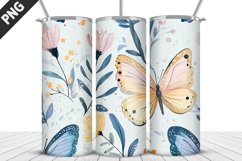3D Butterfly 20 oz Tumbler Design| Butterfly Flower Tumbler Product Image 3