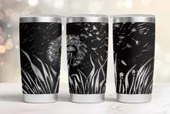 20oz Tumbler laser svg wrap| Floral Dandelions pattern Product Image 1
