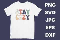 Retro Groovy Stay Cozy, Funny Winter Snow Season SVG Product Image 2