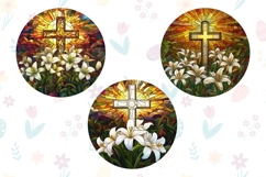 Stained Glass Cross Keychain, Easter Cross Sublimation Product Image 2