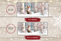 Watercolor Winter Fox Mug, Winter Forest Mug Template Product Image 2