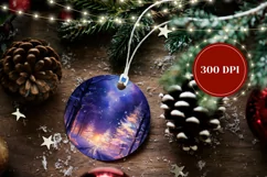 Christmas Round Ornament PNG, Christmas Forest Ornament Product Image 2