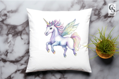 Watercolor Rainbow Unicorn Clipart Sublimation PNG Product Image 2