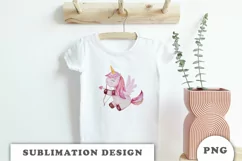 Watercolor cute unicorn sublimation png Product Image 2