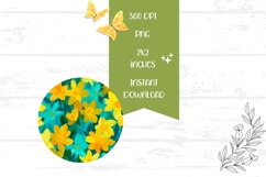 Narcissus Earrings, Art Flowers Round Earrings Template Product Image 2