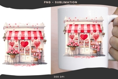 Watercolor Valentine shop png design for T-shirts Product Image 2