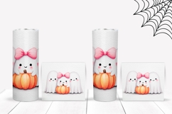 Watercolor Halloween Ghost Tumbler, Cute Halloween Tumbler Product Image 2
