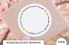 Watercolor Colorful Crayons Frame png Product Image 2