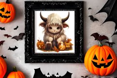 Halloween Highland Cow Clipart Sublimation, Halloween PNG Product Image 2