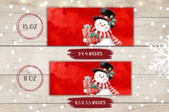 Red Christmas Snowman Mug, Christmas Presents Mug Wrap Product Image 2