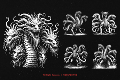 10 Bundle Dark Art Hydra Head Dragon Snakes Monster Mystical Product Image 3