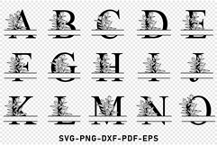 Monogram Alphabet Font Split Letters Floral SVG Cut Files Product Image 2