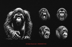 10 Bundle Dark Art Orang Utan Animal jungle Monkey Kong Product Image 3