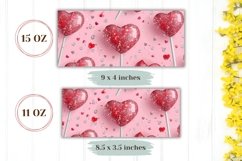 Lollipop Mug Template, Red Love Hearts Mug Design Product Image 2