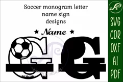 Football or Soccer Capital Monogram Letter G SVG Product Image 2