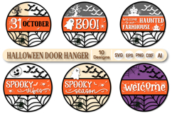 Halloween Sign SVG Bundle | Halloween Door Hanger SVG Bundle Product Image 1