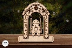 Gingerbread Man on Swing Laser Cut | Glowforge | SVG Product Image 2