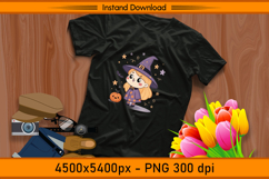Cute Little Witch Girl Sublimation Design PNG Product Image 2