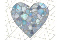 Stained Glass Heart PNG Clipart in Pastel and Bright Colors Product Image 2