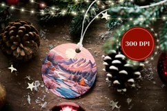 Pastel Christmas Ornament PNG, 3D Winter Forest Ornament Product Image 2