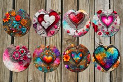 Valentine hearts | 8 car coaster &amp; key chain designs, PNG Product Image 2