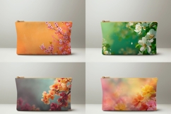 Spring Flowers Cosmetic Bag, Floral Cosmetic Bag Print Product Image 2