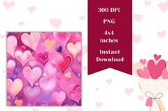 Valentine Day Sublimation, Pastel Love Square Coaster PNG Product Image 2