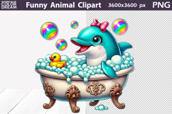 Dolphin Clipart | Funny Dolphin Sublimation Product Image 1