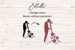 Bride And Groom With Bouquet SVG Product Image 2
