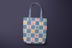 Scandi Folk Checkered Floral Pattern Product Image 2