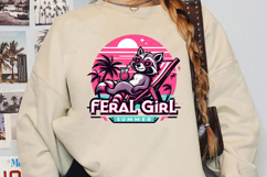 Feral Girl Summer Sublimation, Raccoon Png Product Image 3