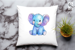 Cute Baby Elephant Clipart Sublimation PNG Product Image 2