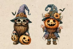 Watercolor Spooky Gnomes PNG sublimation Product Image 2