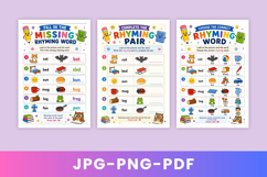 Rhyming Words Worksheets Product Image 2