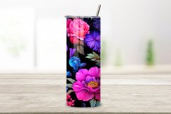 Glowing Floral Symphony Tumbler Wrap | Sublimation PNG Product Image 2