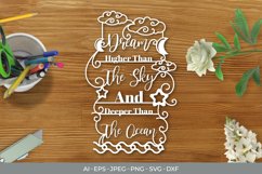 Dream Higher Than The Sky and Deeper Than The Ocean Papercut Product Image 1