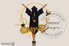Afro-american Girl Graduation PNG Congrats Grad Glam Design Product Image 1